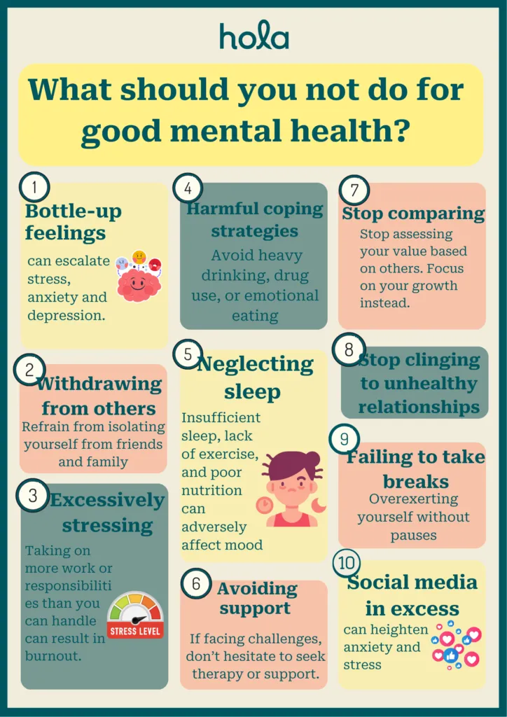 What should you not do for mental health?