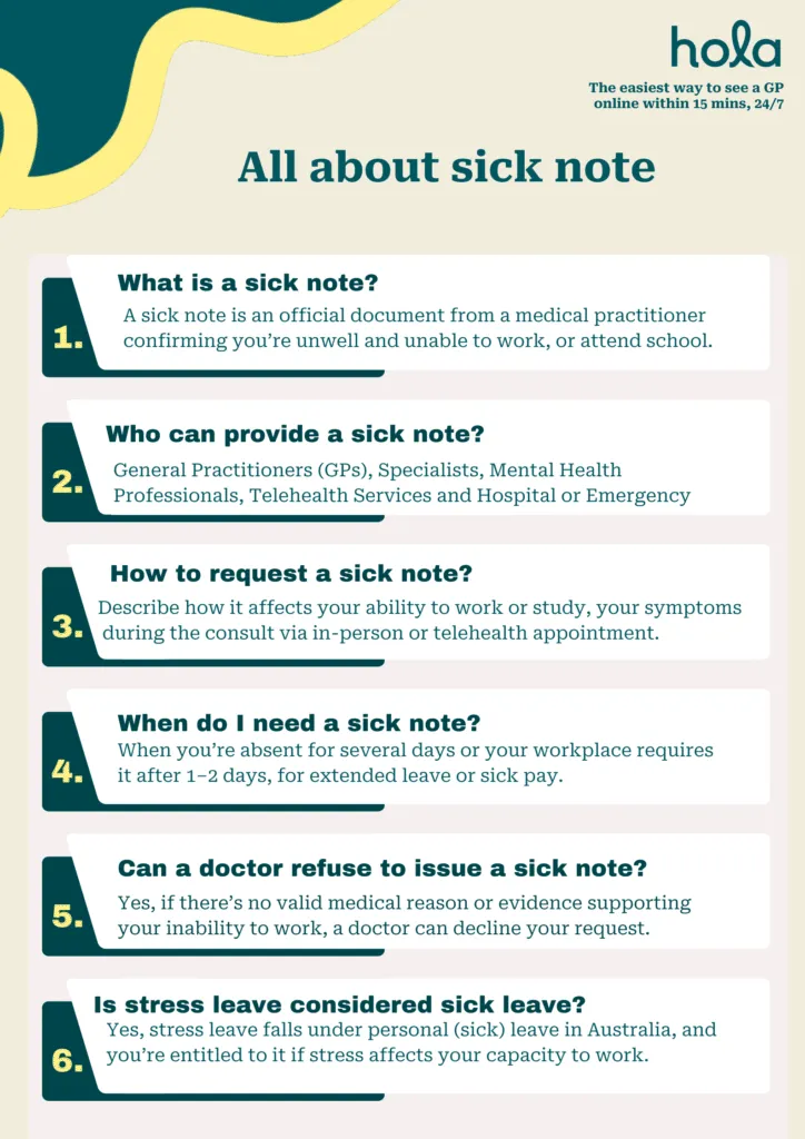 What to tell a doctor to get a sick note
