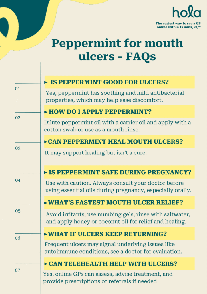 Peppermint for mouth ulcers - FAQs - Hola Health