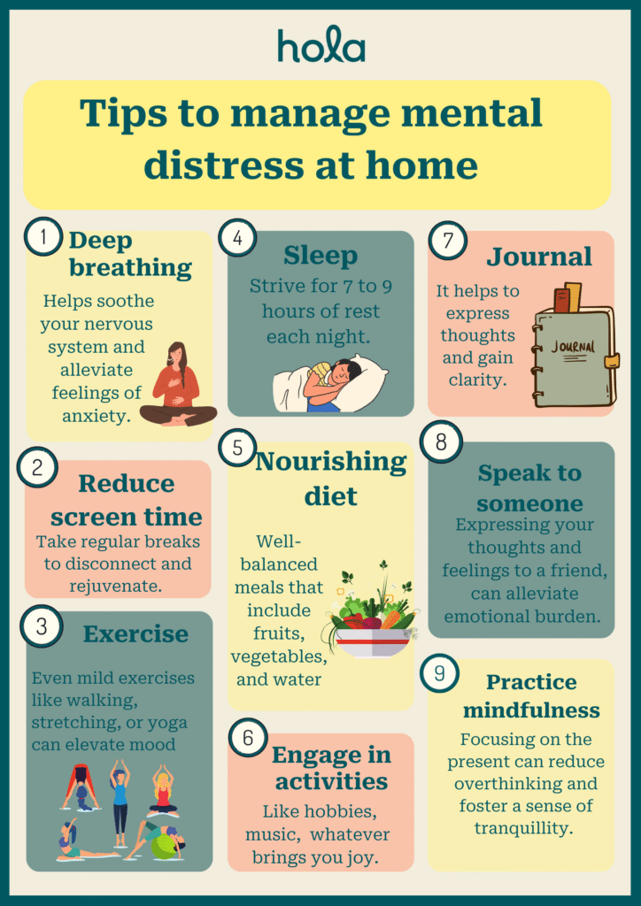 Tips to manage mental distress at home