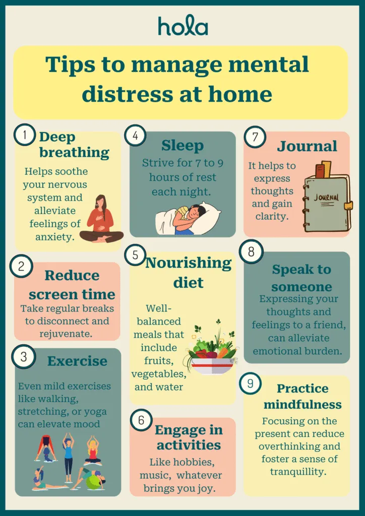 Tips to manage mental distress at home