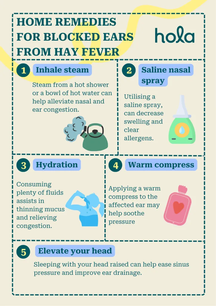 home remedies for blocked ears from hay fever