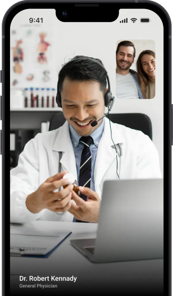 Australian-GP providing-telehealth-consultation-via-video -call-on-Hola-Health app