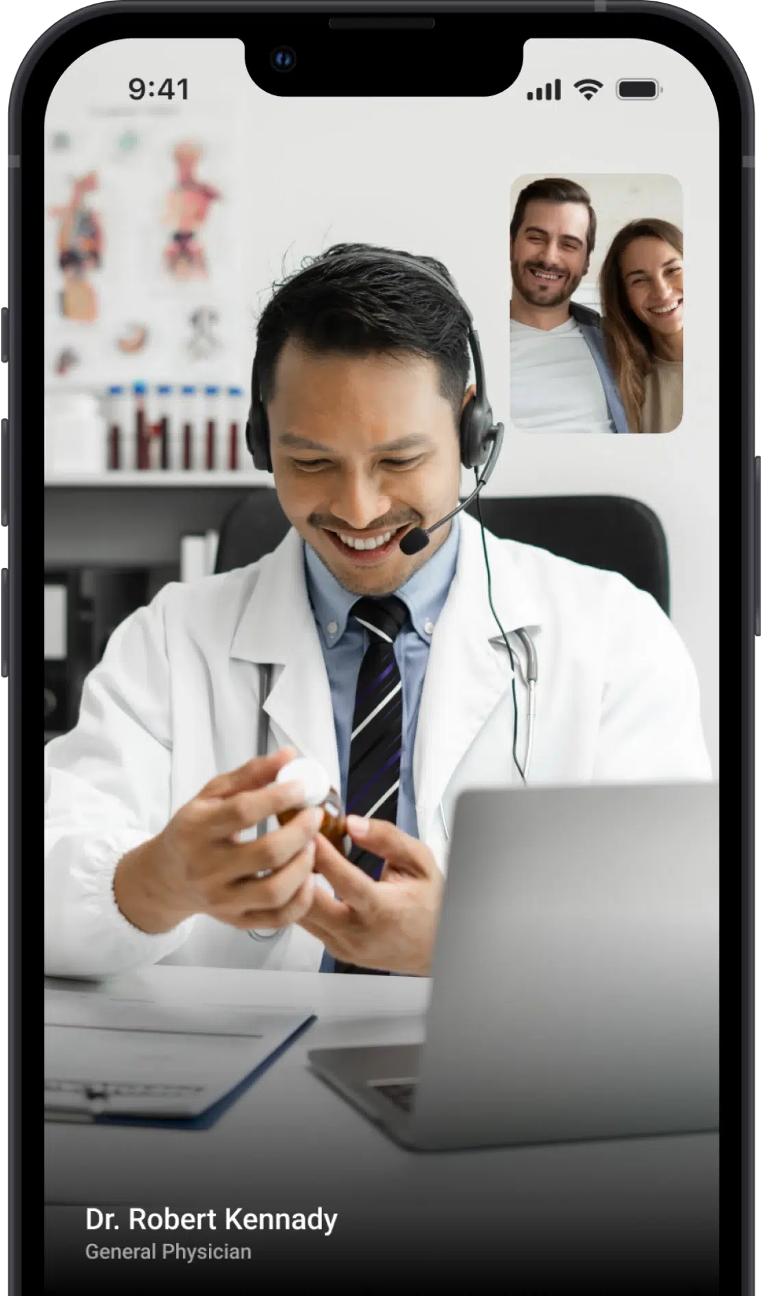 Australian-GP-providing-telehealth-consultation-via-video-call-on-Hola-Health-app