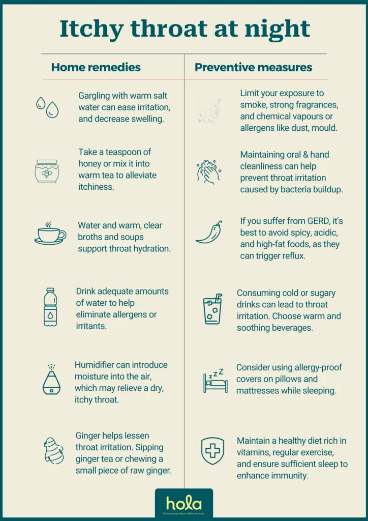 How to relieve itchy throat at night